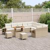 vidaXL Tuinbankenset 12 pcs Beige poly rattan
