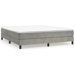 vidaXL Boxspring bed 180x200 cm fluweel lichtgrijs