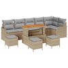 vidaXL Tuinbankenset met kussen 10 pcs Beige poly rattan