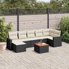vidaXL 8-delige Loungeset met kussens poly rattan zwart