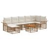 vidaXL Buiten bankenset 8 pcs Natuurlijk en Cr&egrave;me Wit Polyester