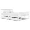 vidaXL Bedframe met 2 lades massief grenenhout wit 140x200 cm