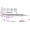 vidaXL Bedframe met hoofdbord metaal zwart 150x200 cm
