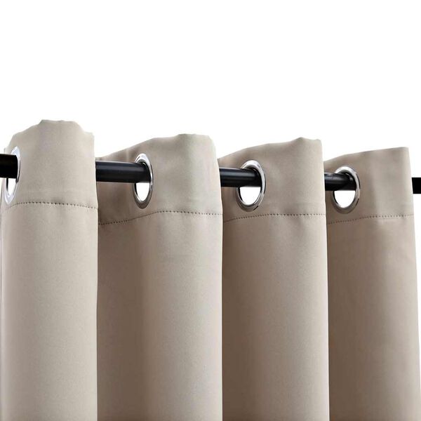 vidaXL Gordijn verduisterend met metalen ringen 2 st 140x245 cm beige