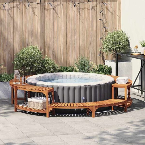 vidaXL Hot Tub Omgeving Bruin &Oslash;275 x 55,5 cm Massief Acaciahout