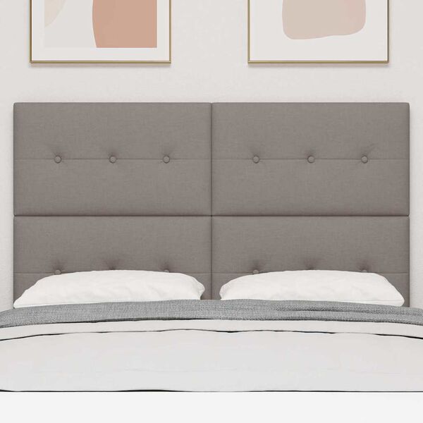 vidaXL Hoofdbord met hoofdeinde Taupe 144 cm Nep Leer