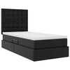 vidaXL Opbergbed met LED met matras met LED Zwart 90 x 190 cm Nep Leer
