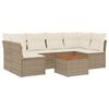 vidaXL 7-delige Loungeset met kussens poly rattan beige