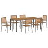 vidaXL Tuin eettafelset 7 st Grijs en Bruin poly rattan