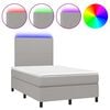 vidaXL Boxspring met matras en LED stof lichtgrijs 120x200 cm