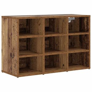 vidaXL Schoenenkast met plank Oudhout 77,5 x 30 x 51 cm Bewerkt hout