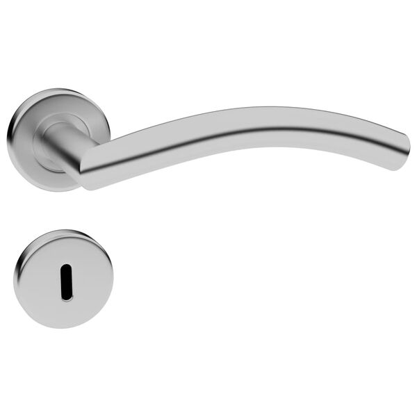 vidaXL Deurklinkenset gebogen met BB-deadlock roestvrij staal