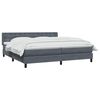 vidaXL Boxspring met matras fluweel donkergrijs 200x210 cm