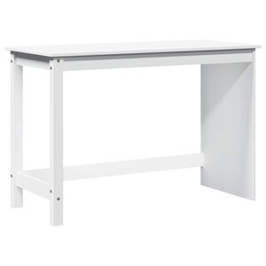 vidaXL Bureau Wit 112 x 50 x 75 cm Massief Vurenhout