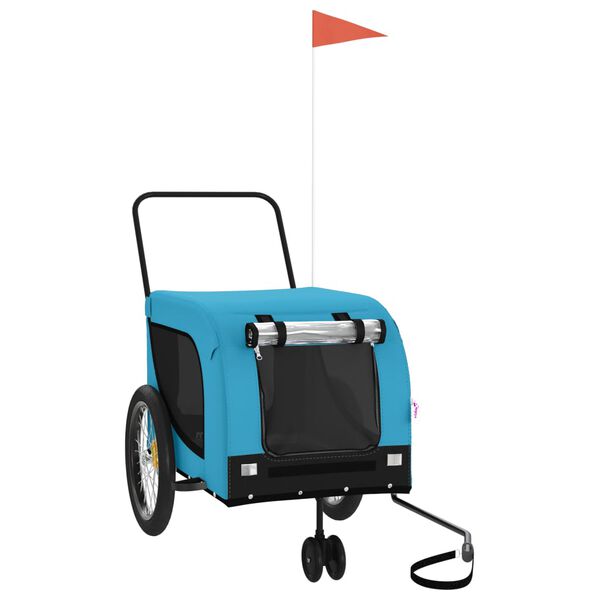 vidaXL Hondenfietstrailer oxford stof en ijzer blauw en zwart