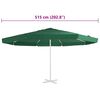 vidaXL Vervangingsdoek voor parasol 515 cm groen