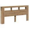 vidaXL Hoofdeinde met LED 200x18,5x103,5 cm hout artisanaal eikenkleur