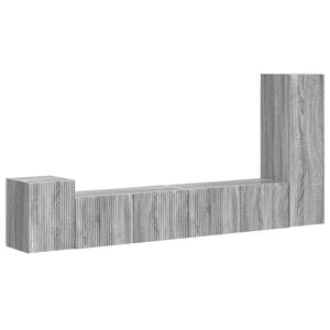 vidaXL Tv-meubelset Wandgemonteerd 3 pcs Grijs Sonoma Bewerkt hout