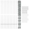 vidaXL Hek met Paal Zilver 1,4 x 25 m Staal