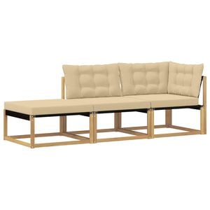 vidaXL Sectie Sofa Eenheden met kussen Wit 241,5 x 83 x 73 cm