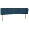 vidaXL Hoofdbord met randen 163x23x78/88 cm fluweel donkerblauw