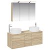 vidaXL Badkamermeubelset 4 pcs Sonoma Eiken Bewerkt hout en glas