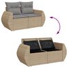 vidaXL 7-delige Loungeset met kussens poly rattan beige