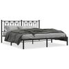 vidaXL Bedframe met hoofdbord metaal zwart 183x213 cm