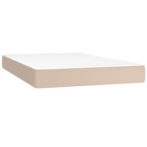 vidaXL Pocketveringmatras medium 120x200x20 cm kunstleer cappuccinokleurig
