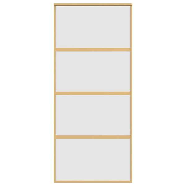 vidaXL Schuifdeur 90x205 cm mat ESG-glas en aluminium goudkleurig