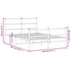 vidaXL Bedframe met hoofd- en voeteneinde&nbsp;metaal wit 140x200 cm
