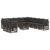 vidaXL Tuinbankenset 12 pcs Grijs poly rattan
