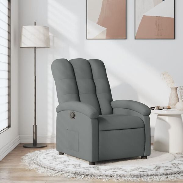 vidaXL Relaxfauteuil Donkergrijze Stof