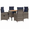 vidaXL Buiten eettafelset 5 st Grey and Navy Blue 90 x 90 x 75 cm