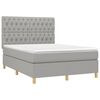 vidaXL Boxspring met matras stof lichtgrijs 140x190 cm