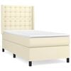 vidaXL Boxspring met matras kunstleer cr&egrave;mekleurig 90x200 cm
