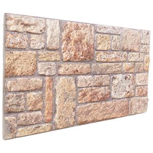 vidaXL Wandpanelen 10 st 100 x 50 cm Lichtbruin en wit EPS-schuim