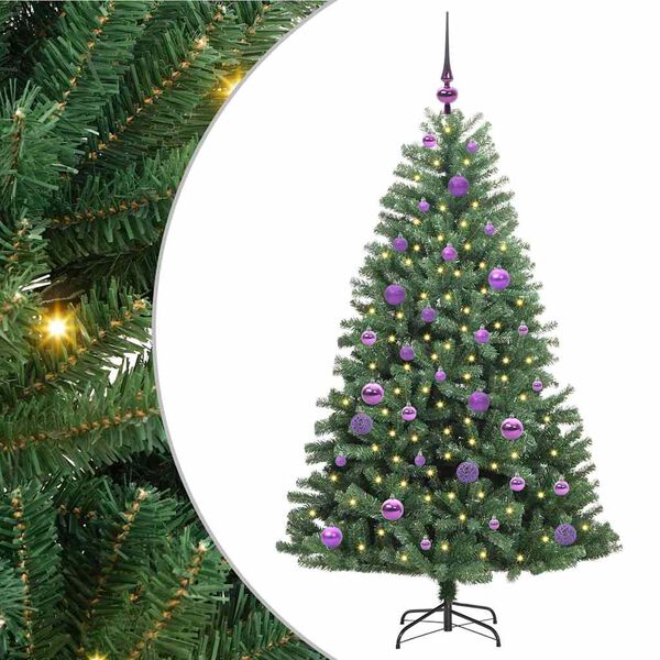 vidaXL Kunstmatige Inklapbare Kerstboom Groen 150 cm PVC en Metaal