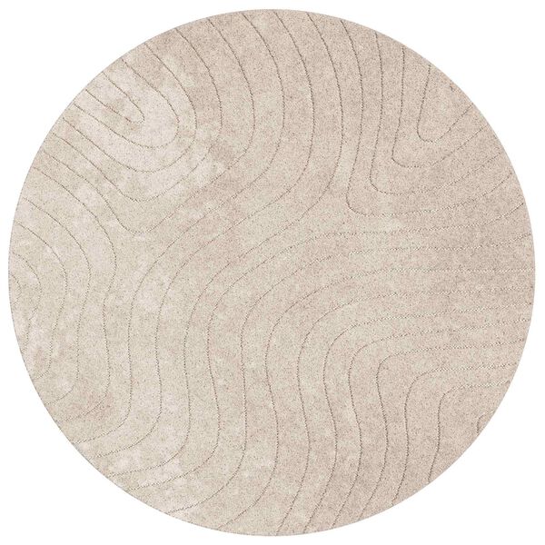 vidaXL Vloerkleden Rond PALMERAS Beige &Oslash; 120 CM Polyester