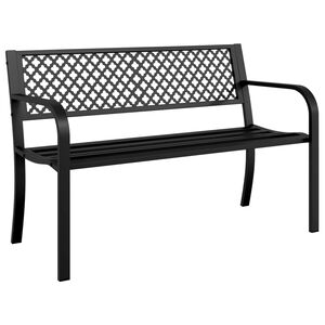 vidaXL Tuinbankje 119 cm staal zwart