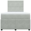 vidaXL Boxspring met matras fluweel lichtgrijs 120x200 cm