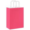 vidaXL Papieren zakken 50 st met hengsels 21x11x28 cm roze