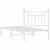 vidaXL Bedframe met hoofdbord metaal wit 90x200 cm