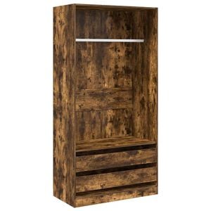 vidaXL Kledingkast 100x50x200 cm bewerkt hout gerookt eikenkleurig
