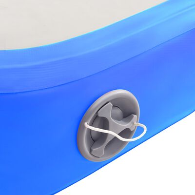 vidaXL Gymnastiekmat met pomp opblaasbaar 800x100x15 cm PVC blauw