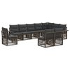 vidaXL Tuinbankenset 10 st Grijs poly rattan