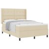 vidaXL Boxspring bed met matras met hoofdeinde Cr&egrave;me 140 x 190 cm Stof