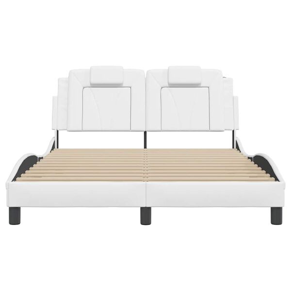 vidaXL Bedframe "Viana" zonder matras kunstleer wit 120x200 cm