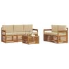 vidaXL Sofa-Sets 6 pcs Natuurlijk en Beige Massief Acaciahout