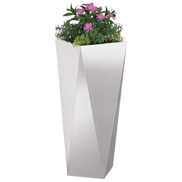 vidaXL Plantenbak Zilver 30 x 30 x 75 cm Roestvrij staal
